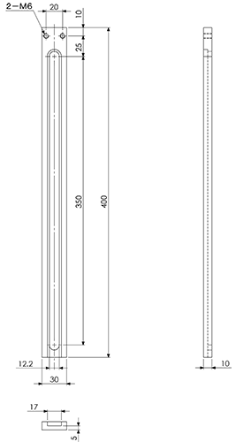 Sliding Chuck Vertical Bar (L) 400L