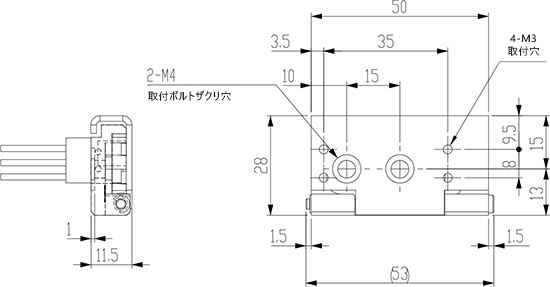 RECTANGLE PAD FOR MINI CYLINDER W/SWITCH