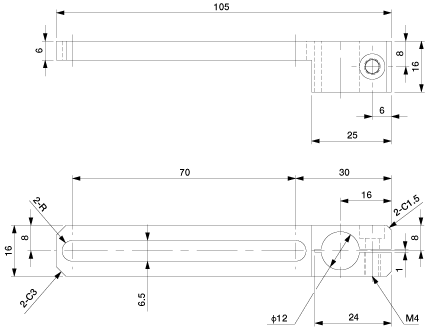 Slide Bracket 70 W-Phi.12