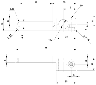 Slide Bracket 40 W-Phi.12