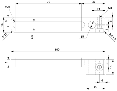 Slide Bracket 70 W-Phi.8