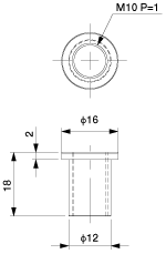 Bushing Nut Phi.12-M10