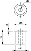 Bushing Nut Phi.12-M5