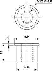 Bushing Nut Phi.20-M12