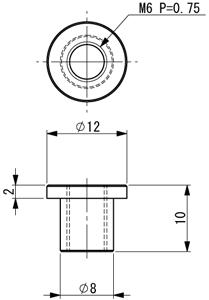 Bushing Nut Phi.8-M6