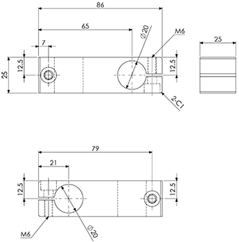 Long Cross Connector Phi.20-20