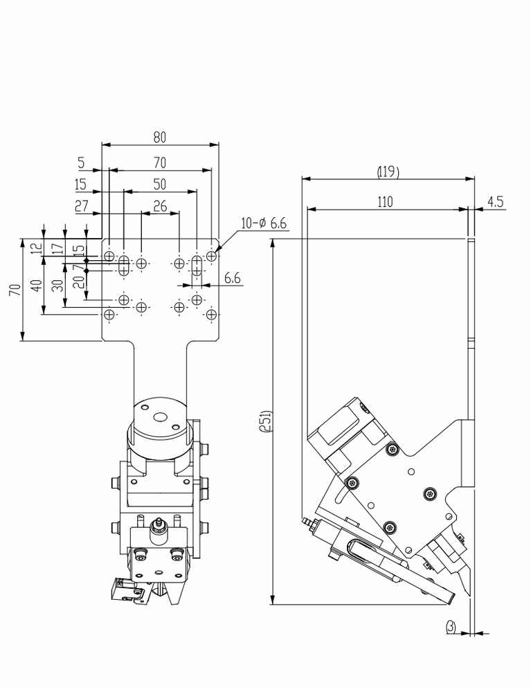 Sprue cutting unit