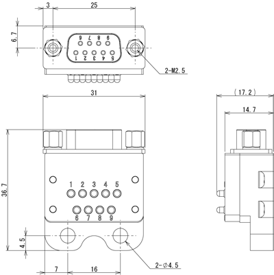 D-Sub And Probe Connector (Tool Side)