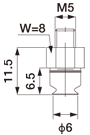 Flat Suction Cup (Silicon/Cloudy Transp) 6mm