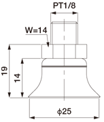 Flat Suction Cup (Silicon/Cloudy Transp) 25mm