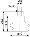 Bellows Cup 1.5-Stage (Silicon/Cloud TR) 19mm