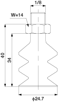 Bellows Cup 2.5-Stage (Mark-Free/Blue) 24.7mm