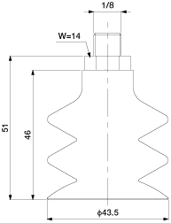 Bellows Cup 2.5-Stage (Mark-Free/Blue) 43.5mm