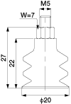 Bellows Cup 2.5-Stage (Silicon/Cloud TR) 20mm