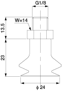 Bellows Cup 1.5-Stage (Mark-Free/Blue) 24mm