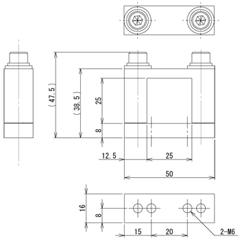 Square Slide Bracket (25-25)