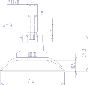 Suction Cup (For Steel Sheet w/Screw) 63mm