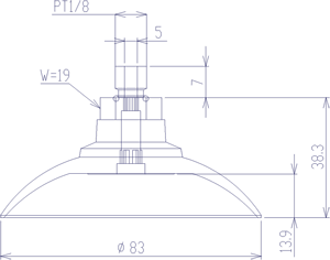 Suction Cup (For Steel Sheet w/Screw) 83mm