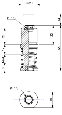 Suction Stem Non Rotate/Large Phi.20