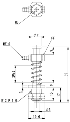 Suction Stem/Small M12 P=1.0