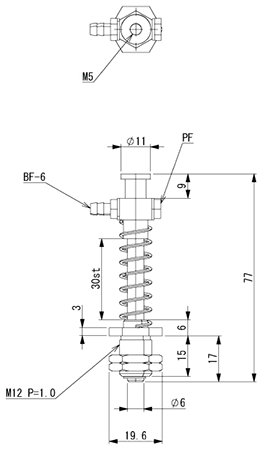 Suction Stem/Small M12 P=1.0