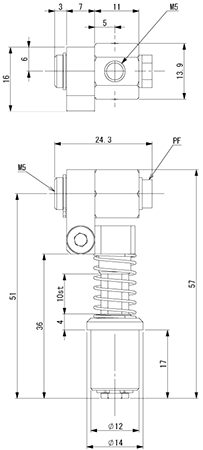 Suction Stem Non-Rotate/Angle Adjustable Phi.12