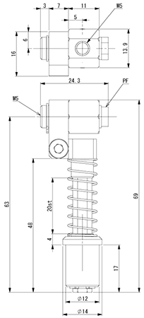 Suction Stem Non-Rotate/Angle Adjustable Phi.12