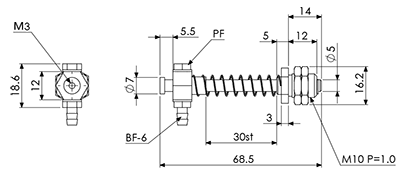 Suction Stem/Mini M10 P=1.0