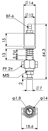 Suction Stem Non-Rotate/Mini Phi.12