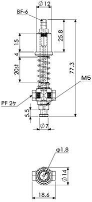 Suction Stem Non-Rotate/Mini Phi.12