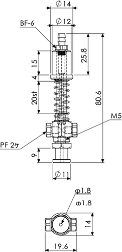 Suction Stem Non-Rotate/Small Phi.12