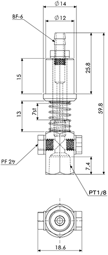 Suction Stem Non-Rotate 1/8 Phi.12