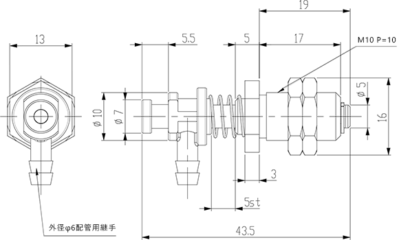 EXTRA-LIGHT SUCTION STEM / MINI M10 P=1.0