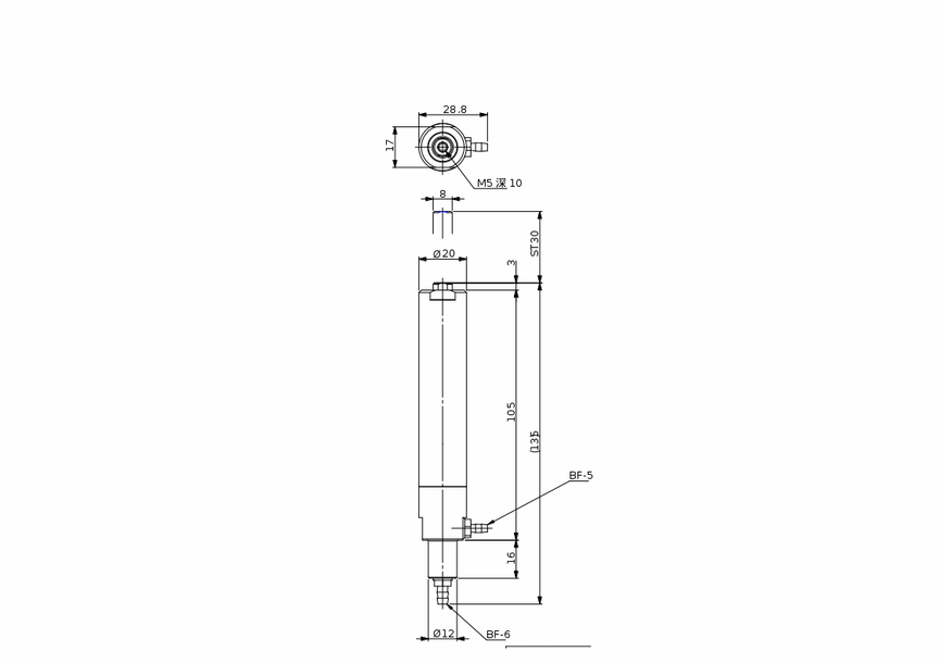 SUCTION CYLINDER W/O SENSOR