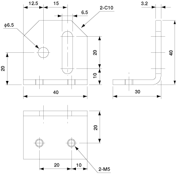 Suction Stem Angle Bracket/Small L-Lower